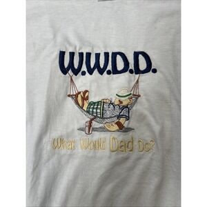 Vintage Fruit Of The Loom T Shirt What Would Dad Do? White Men's Size 2XL